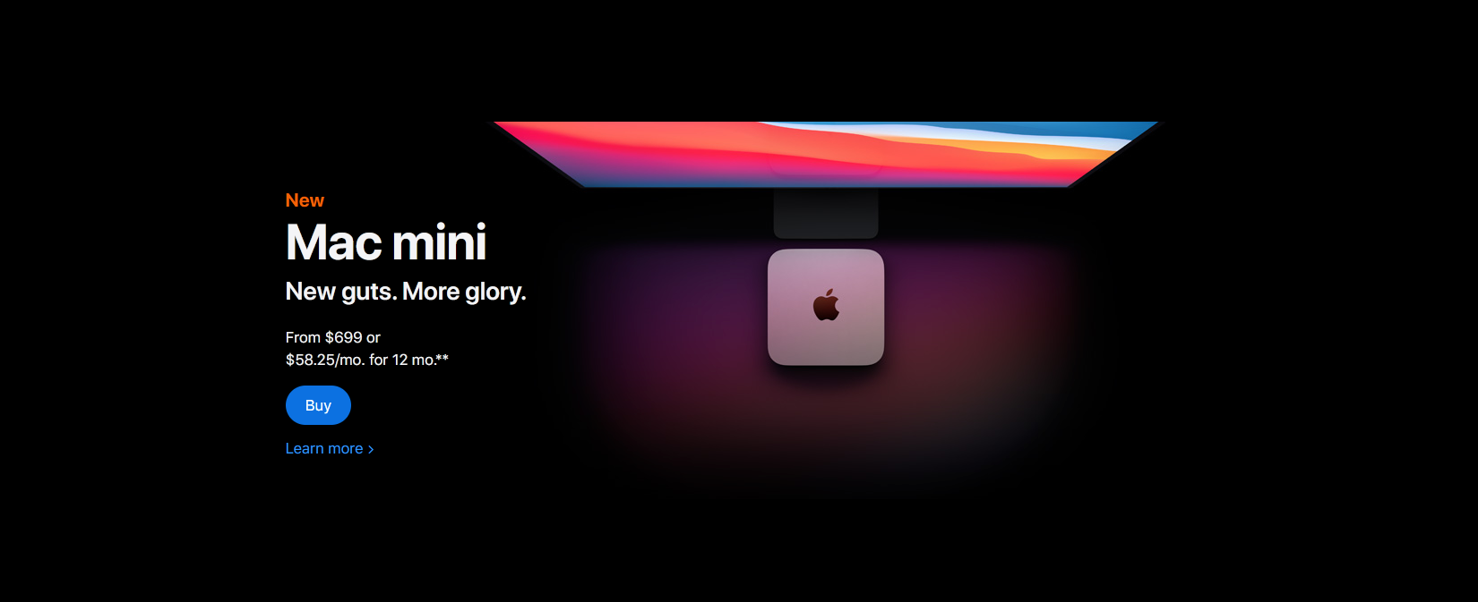 apple official website displaying mac mini